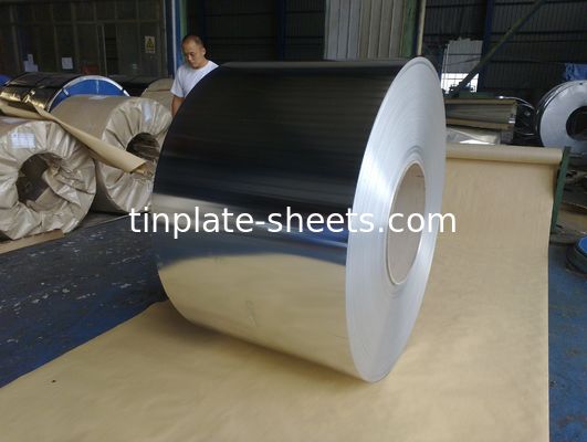 প্রস্থ 512-986mm প্রাইম ইলেক্ট্রোলাইটিক টিনপ্লেট কয়েল টিন লেপ 2.8/2.8 T4 T5 DR8 TS260 TH520
