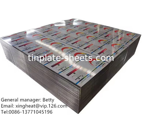 সিলভার/ম্যাট সমাপ্ত টিন প্লেট শীট ধাতু 600mm-1160mm কাটা দৈর্ঘ্য