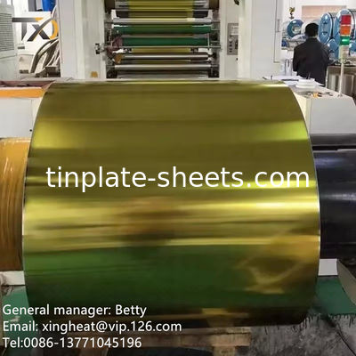তাপ প্রতিরোধের লেকযুক্ত টিনপ্লেট রঙিন 600mm-986mm প্রস্থ খাদ্য প্যাকেজ জন্য রাসায়নিক ক্যান লেকযুক্ত টিনপ্লেট