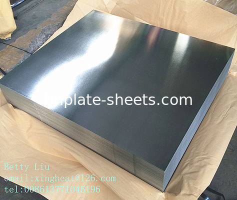 JIS G3303 EN10202 এবং ASTM624 স্ট্যান্ডার্ড টিনপ্লেট শীটগুলি রাসায়নিক এবং খাদ্য ক্যানগুলির জন্য মিল কাটতে
