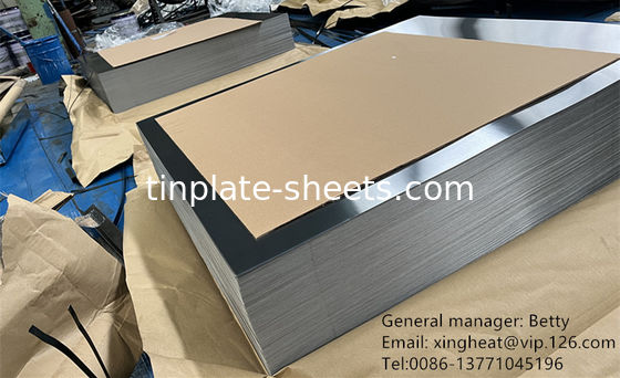 উচ্চ স্থায়িত্ব এবং কাস্টমাইজড বেধ সঙ্গে ক্যান জন্য টিন প্লেট শীট উজ্জ্বল / পাথর / সিলভার / ম্যাট টিন Plated ইস্পাত
