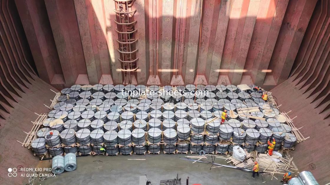 সিএমওয়াইকে রঙিন মুদ্রিত টিন মুক্ত ইস্পাত 512mm-907mm ভাল গঠনযোগ্যতা T3 T4 T5
