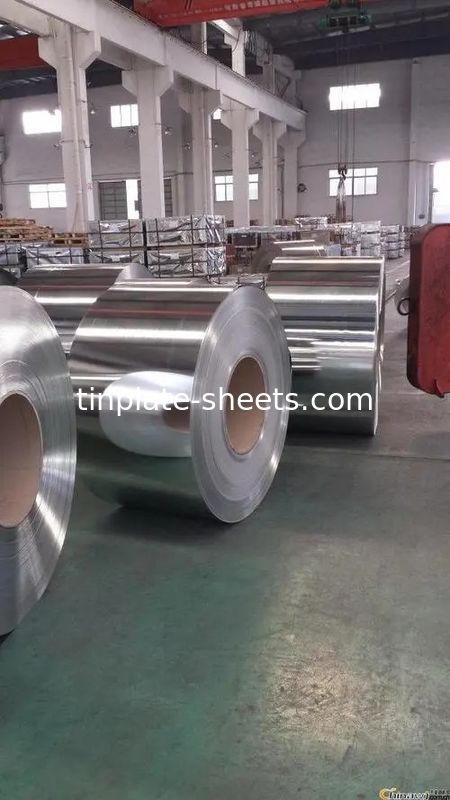প্রস্থ 512-980mm প্রধান ইলেক্ট্রোলাইটিক টিনপ্লেট উচ্চ জারা প্রতিরোধের টিনপ্লেট মিল কারখানা T2.5-T4