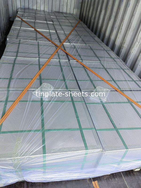 T3 T2.5 T5 DR8 2.8/2.8 প্যাকেজিং ক্যানের জন্য স্টোন ফিনিস টিনপ্লেট শীট JIS G3303 স্ট্যান্ডার্ড