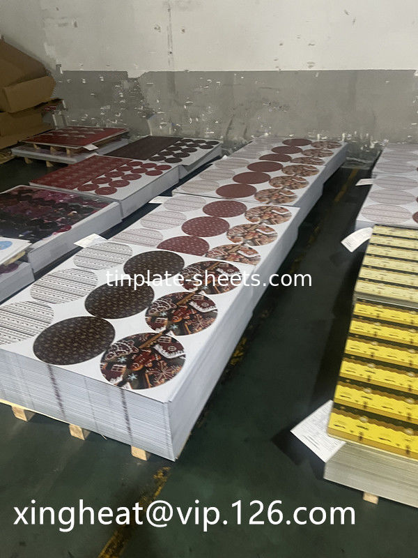 বিভিন্ন অ্যাপ্লিকেশনের জন্য কাস্টমাইজযোগ্য মুদ্রিত টিনপ্লেট শীট T2-T5 তাপমাত্রা 2.0/2.0