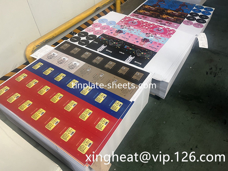 উচ্চ শক্তি T3 T4 T5 মুদ্রিত টিনপ্লেট ইস্পাত শীট 512mm-980mm প্রস্থ খাদ্য ক্যান এবং প্যাকেজ ক্যান জন্য মুদ্রণ টিনপ্লেট
