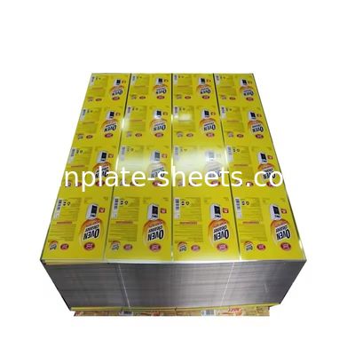 উচ্চ শক্তি T3 T4 T5 মুদ্রিত টিনপ্লেট ইস্পাত শীট 512mm-960mm প্রস্থ রাসায়নিক ক্যান জন্য খাদ্য ক্যান